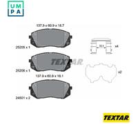 Textar 2520504 Front Axle Disc Brake Pad Set Fits Hyundai Kia