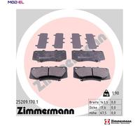 Brake pads 25209.170.1 ZIMMERMANN for TOYOTA HILUX VIGO VII Pickup