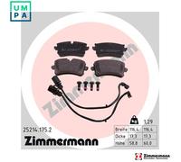 Brake pads 25214.175.2 ZIMMERMANN for AUDI PORSCHE
