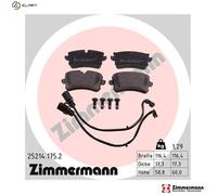 Brake pads 25214.175.2 ZIMMERMANN for AUDI PORSCHE