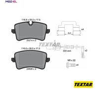 Textar Rear Brake Pad Set 2521401, Lucas System 116.6mm, Fits Audi A8