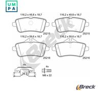 Brake Pad Set, disc brake BRECK 25215 00 554 00 For MERCEDES-BENZ