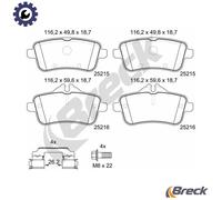 BRAKE PAD SET DISC BRAKE 25215 00 554 00 FOR MERCEDES-BENZ OM 651.960 2.1L 6cyl