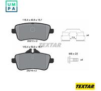 Textar Rear Brake Pads 2521502 – Fits Mercedes-Benz M-Class/GLE – Full Set of 4 with Accessories