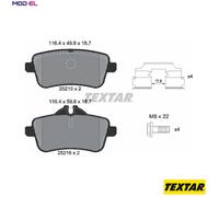 Textar Rear Brake Pads fits Mercedes-Benz M-Class GLE 2521502