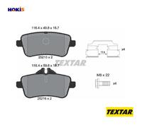 Textar Rear Brake Pads fits Mercedes-Benz M-Class GLE 2521502