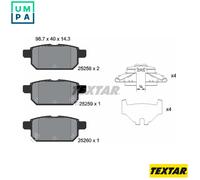For Suzuki Genuine OE Textar Brake Pads Full Set Of 4 Rear 2525801