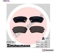 ZIMMERMANN Brake Pad Set 25292.155.1 - Disc Brake - Fits Hyundai ix35 / Tucson III / KIA