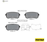 For Hyundai Kia Genuine OE Textar Brake Pads Full Set Of 4 Rear 2529201