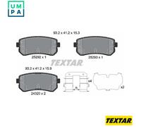 For Hyundai Kia Genuine OE Textar Brake Pads Full Set Of 4 Rear 2529201