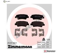 Brake pads 25337.160.1 ZIMMERMANN for HYUNDAI KIA SSANGYONG