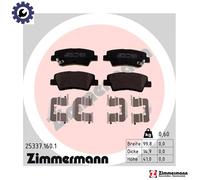Brake pads 25337.160.1 ZIMMERMANN for HYUNDAI KIA SSANGYONG