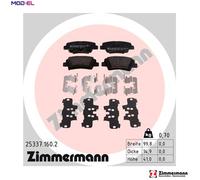 Brake pads 25337.160.2 ZIMMERMANN for HYUNDAI KIA RENAULT