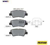 Textar 2533703 Rear Axle Disc Brake Pad Set Fits Hyundai Kia