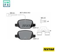Brake Pads Set Rear Textar 2534701 77365754 77367241