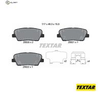 Textar Brake Pad Set 2552001 - Rear for Sorento, Mohave, Genesis, Stinger, Musso, Equu