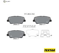 TEXTAR 2552001 Brake Pads Set Rear for Sorento Mohave Genesis Stinger Musso Equu