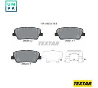 Textar Brake Pads Set 2552003 Rear 583022MA90 583022WA90 583023NA90 58302B1A05