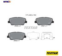 Textar Brake Pads Set 2552003 Rear 583022MA90 583022WA90 583023NA90 58302B1A05