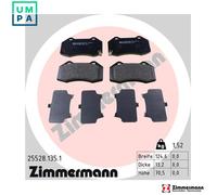 ZIMMERMANN Brake Pad Set 25528.135.1 for Mazda MX-5 (RF/Targa/IV), Fiat, Abarth