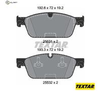 Textar Brake Pad Set 2553101, Front Full Set of 4 for Mercedes-Benz GL/GLE/GLS/M-Class (Teves)