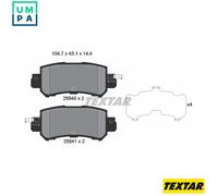 Rear Brake Pad Set With Acoustic Wear Warning For Mazda CX-3 CX-5 TEXTAR 2554001