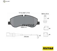 Front Brake Pads Full Set Of 4 + Accessories 2560201 Ford Textar