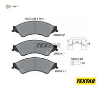 Front Brake Pad Set With Acoustic Wear Warning Fits Ford Ranger TEXTAR 2563201
