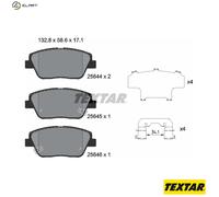 Textar Brake Pad Set 2564401 - Disc Brake for Hyundai/Kia D4HB 2.2L G4KJ/G4KE 2.4L