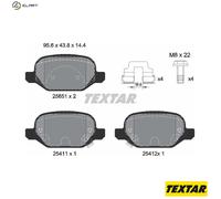 TEXTAR 2565101 Brake Pad Set Rear For TRW System Fits Fiat Panda Panda Van