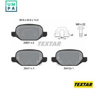 BRAKE PAD SET DISC BRAKE 2565101 FOR FIAT 312A2.000/A7.000 0.9L 2cyl PANDA 1.2L