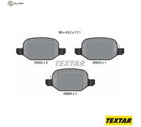 For Fiat Genuine OE Textar Brake Pads Full Set Of 4 Rear 2565201