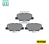 Rear Brake Pads Full Set Of 4 2568801 Citroen Mazda Mitsubishi Peugeot Textar