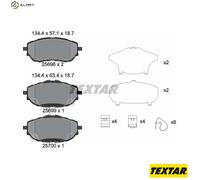 Textar Front Brake Pad Set 2569801 Fits Toyota Auris, Auris Van, Corolla Genuine OE Full Set of 4