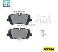 Textar Rear Brake Pad Set 2572001 - Fits Land Rover Defender Discovery - Set of 4 with Accessories