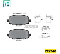 Textar Brake Pad Set 2573401 - Disc Brake for Jeep Cherokee 2.4L