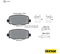 Textar Brake Pad Set 2573401 - Disc Brake for Jeep Cherokee 2.4L