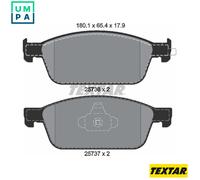 Textar Front Brake Pads 2573601 - 65.4 x 180.1 mm - For Ford - Full Set of 4