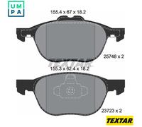 Textar Genuine OE Brake Pad Set 2574801 - Front Disc TEVES - Fits Ford - Full Set of 4