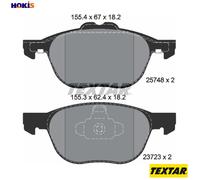 Textar Genuine OE Brake Pad Set 2574801 - Front Disc TEVES - Fits Ford - Full Set of 4