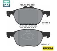 Brake Pad Set For Disc Brake Front Teves Braking System Fits Ford TEXTAR 2574801