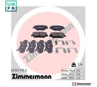 Brake pads 25757.175.2 ZIMMERMANN for KIA CARENS IV
