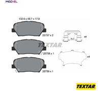 Genuine OE Textar Brake Pads Full Set Of 4 Front With Accessories 2575701