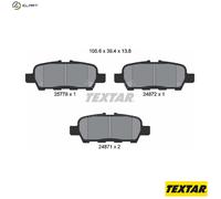 Textar Rear Brake Pads 2577801 - Genuine OE Full Set of 4