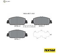 Textar Front Brake Pads fits Honda Accord Vezel HR-V Stepwgn 2579201
