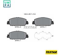 Textar Front Brake Pads fits Honda Accord Vezel HR-V Stepwgn 2579201