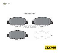 Textar Front Brake Pads fits Honda Accord Vezel HR-V Stepwgn 2579201