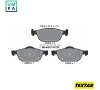 Textar Brake Pads 2580401 Genuine OE Front Set of 4 for Honda Civic 1.0 iVTEC