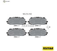 Textar Front Brake Pad Set 2586101 – Akebono System – Fits Audi, Cupra, VW