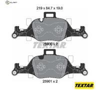 Textar Brake Pad Set 2590001 - Genuine OE Front 4pcs with Counterweights, Fits BMW 2/3/4/i4